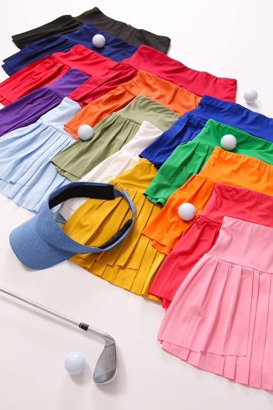 High Waisted Pleated Tennis Skort 2