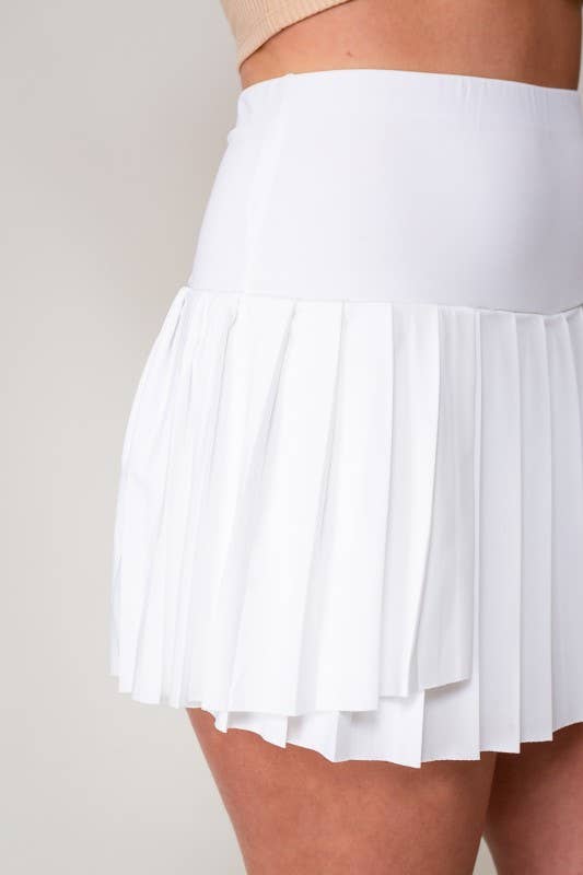 High Waisted Pleated Tennis Skort 2