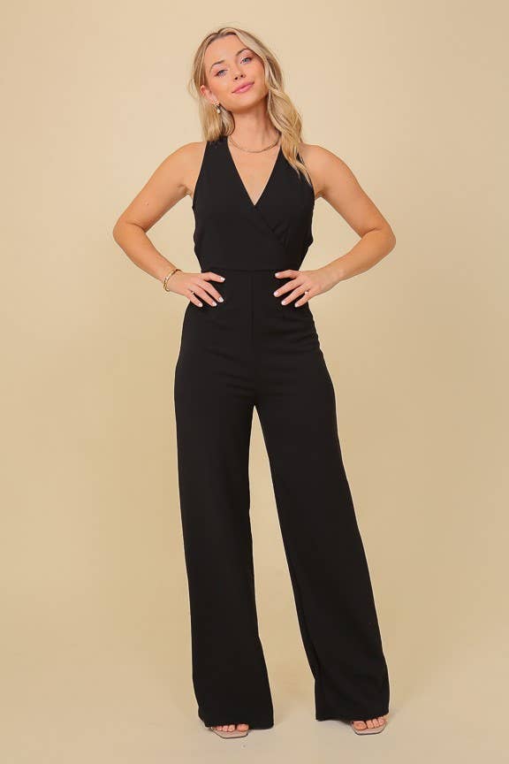 Cross Back Wide Leg Jumpsuit