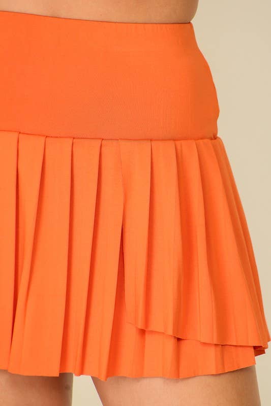High Waisted Pleated Tennis Skort 2