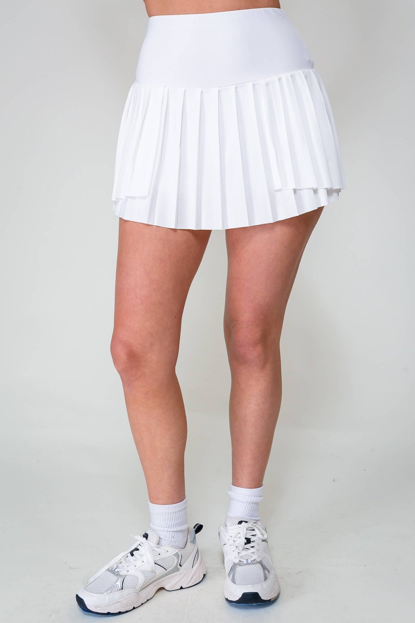 High Waisted Pleated Tennis Skort 2