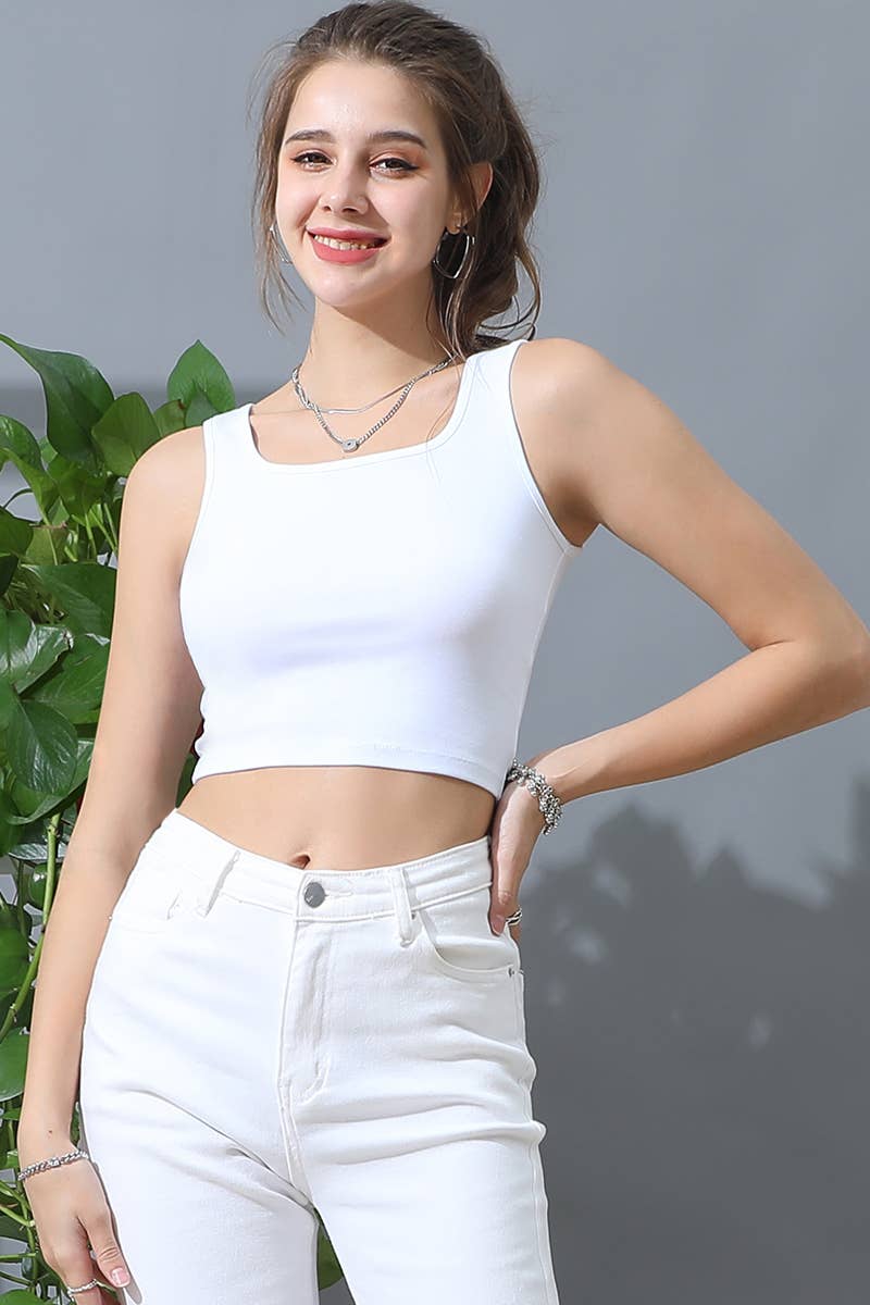CWTTK232_Sexy Square Neck Sleeveless Cropped Tank Tops