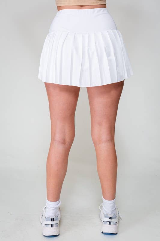High Waisted Pleated Tennis Skort 2
